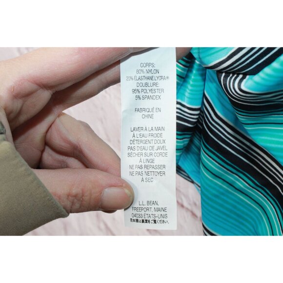 LL Bean BeanSport Swimwear Scoopneck Tankini Top Stripes Blue Size 6 - Picture 9 of 10